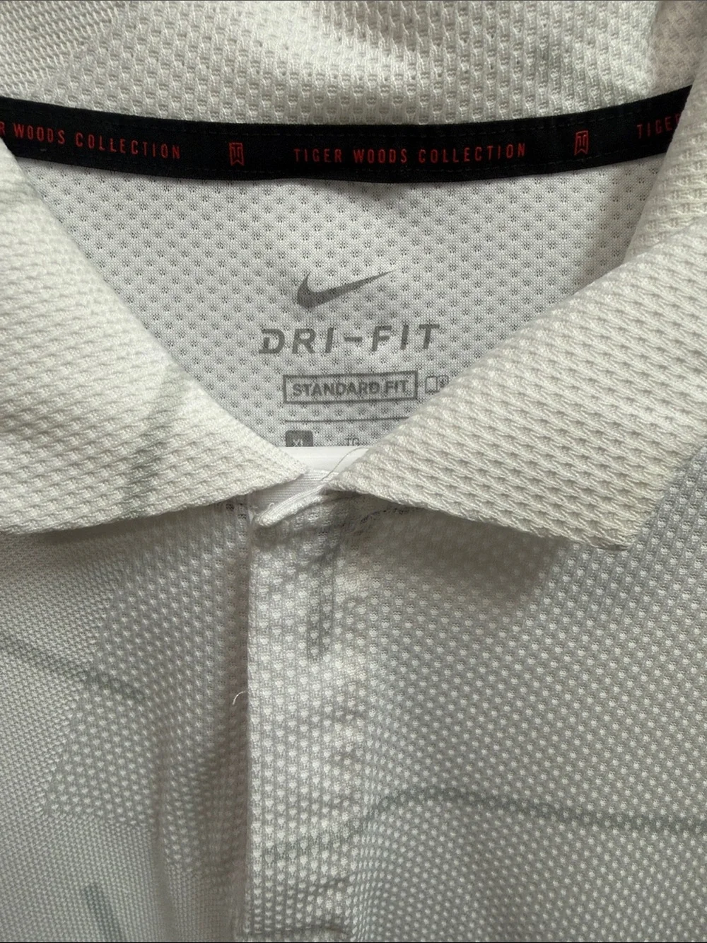 Nike White Dri-FIT Men's Polo with Subtle Gray Accent